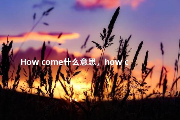 How come什么意思，how come什么意思英语